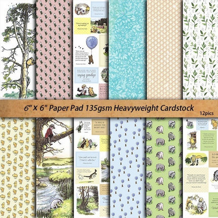 2092 12 Vintage Material Paper Animals Meeting Cartoon - Paper Whimsy Studio