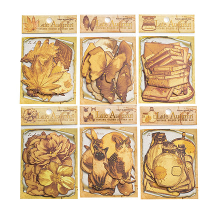 1002 Coffee Late Autumn Series: Coffee Dyed with Gold Foil Journal Materials - Paper Whimsy Studio