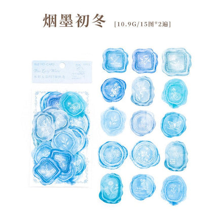 1004 Pet Sticker Pack, Crystal Garden Series, White Film Watercolor Wax Hand Account Decoration - Paper Whimsy Studio