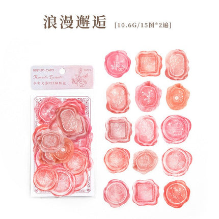 1004 Pet Sticker Pack, Crystal Garden Series, White Film Watercolor Wax Hand Account Decoration - Paper Whimsy Studio