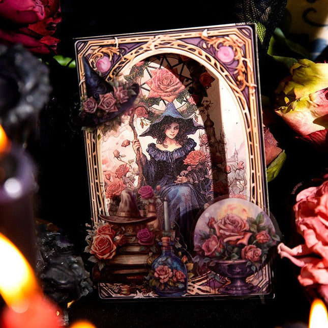 1005 Pet Sticker Pack: East Witch Series, Vintage Witch Hand Account Decoration - Paper Whimsy Studio