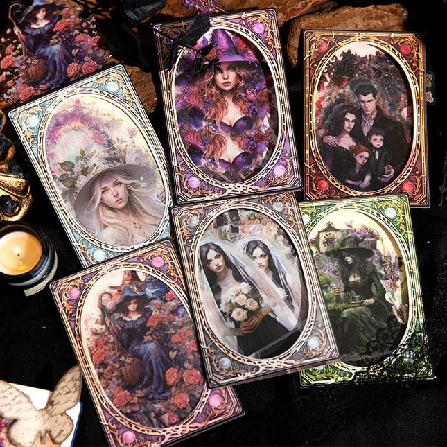 1005 Pet Sticker Pack: East Witch Series, Vintage Witch Hand Account Decoration - Paper Whimsy Studio
