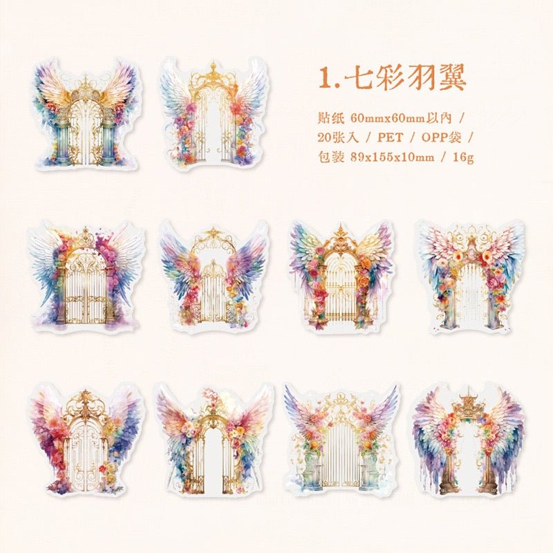 Cute Pet Stickers Pack - Angel Wings Series - Vintage Design – Paper ...