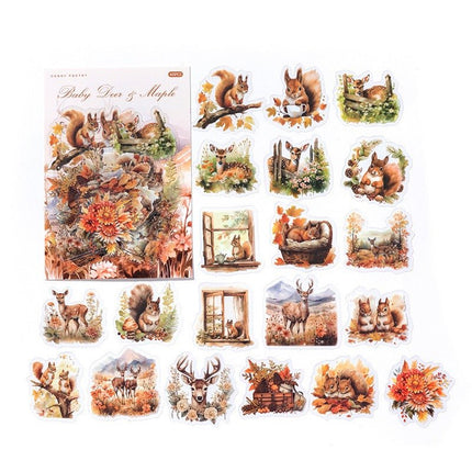 1010 PET Sticker Set Forest Ranch Series Light Retro Butterfly Plant Manual Decoration Collage Material - Paper Whimsy Studio