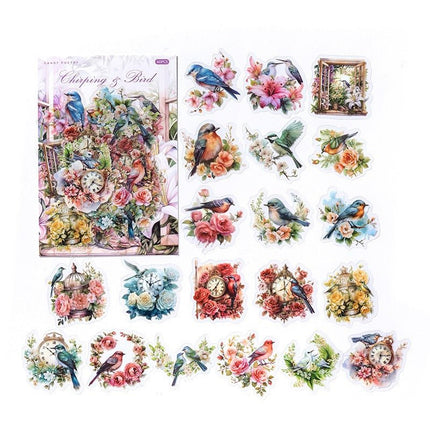 1010 PET Sticker Set Forest Ranch Series Light Retro Butterfly Plant Manual Decoration Collage Material - Paper Whimsy Studio