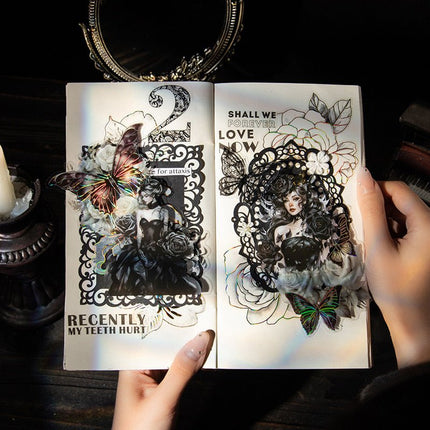 1015 PET stickers gothic girl series retro characters theme handbook decoration waterproof material stickers - Paper Whimsy Studio