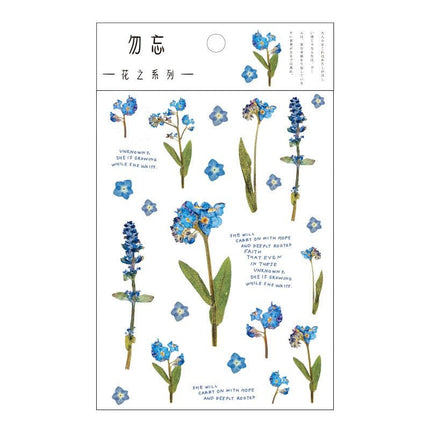 1017 PET Flat Stickers Flower Series - Paper Whimsy Studio