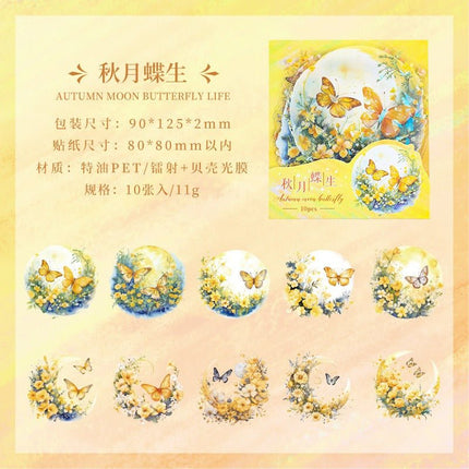 1018 Special oil PET sticker packs Xiangfu Flower Moon Series - Paper Whimsy Studio