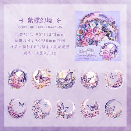 1018 Special oil PET sticker packs Xiangfu Flower Moon Series - Paper Whimsy Studio