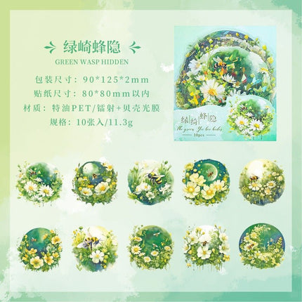 1018 Special oil PET sticker packs Xiangfu Flower Moon Series - Paper Whimsy Studio