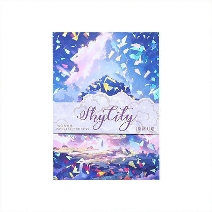 1024 shell light background material stickers sky city - Paper Whimsy Studio