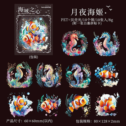 1026 Shell Light Stickers Sea Heart Series - Paper Whimsy Studio