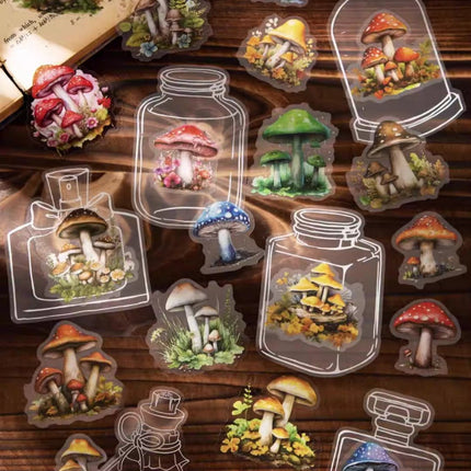 1097 PET Stickers Mushroom in a bottle series - Paper Whimsy Studio