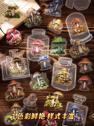 1097 PET Stickers Mushroom in a bottle series - Paper Whimsy Studio