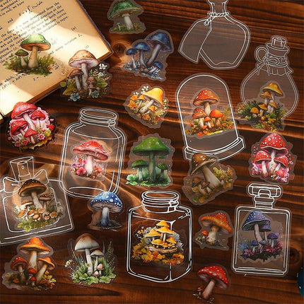 1097 PET Stickers Mushroom in a bottle series - Paper Whimsy Studio