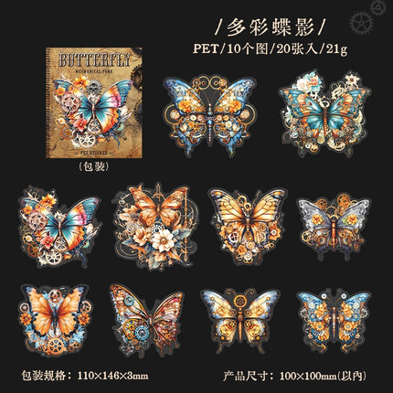 1059 PET Sticker Mechanical Butterfly Series