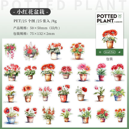 1182 PET Sticker Pack Small Potted Plant Series