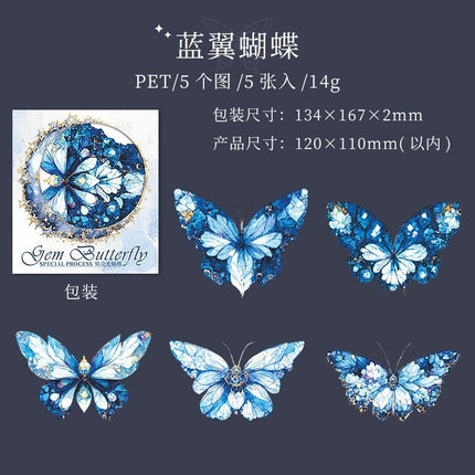 1100 PET Stickers Jewel Butterfly Series - Paper Whimsy Studio