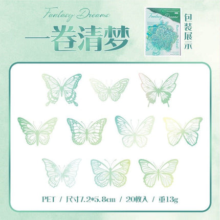 1105 PET Sticker Pack Butterfly Island 2 Bullet Series - Paper Whimsy Studio