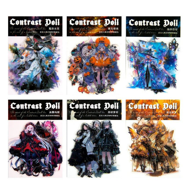 1110 PET Sticker Pack Contrast Doll Series - Paper Whimsy Studio