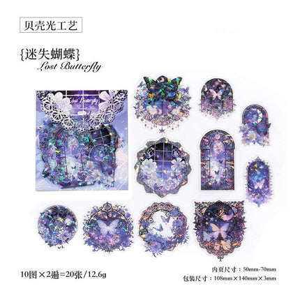 1114 PET Ice Crystal Sticker Pack Lace Cherry Dream Series - Paper Whimsy Studio