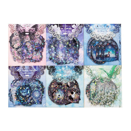 1114 PET Ice Crystal Sticker Pack Lace Cherry Dream Series - Paper Whimsy Studio