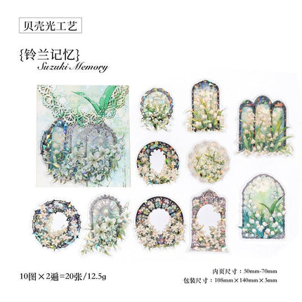 1114 PET Ice Crystal Sticker Pack Lace Cherry Dream Series - Paper Whimsy Studio