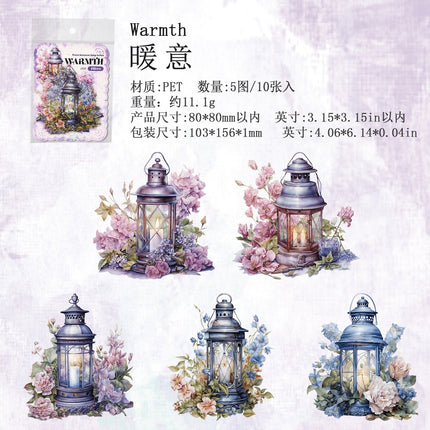 1121 PET Stickers Warmth Oil Lamp Series - Paper Whimsy Studio