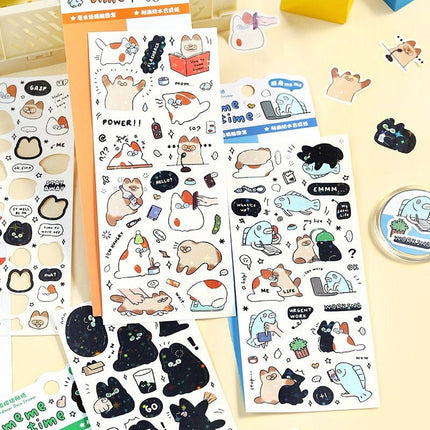 1125 Flash Membrane Stickers Catmeme Series - Paper Whimsy Studio