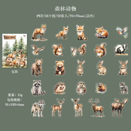 1126 Forest Animal Themed DIY Sticker Pack - Paper Whimsy Studio