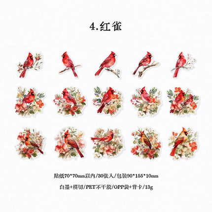 1140 Stickers Bird Forest Series - Paper Whimsy Studio