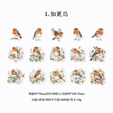 1140 Stickers Bird Forest Series - Paper Whimsy Studio