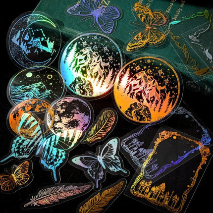 1144 Realm of Gilt Light Series Two-color laser color gold PET sticker - Paper Whimsy Studio