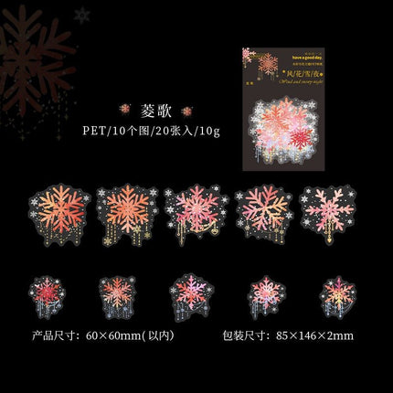 1152 Stickers Windflower and Snowy Night Series - Paper Whimsy Studio