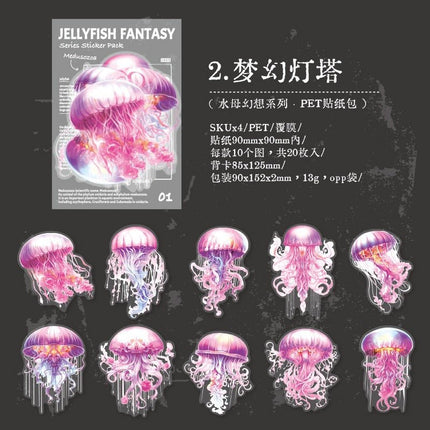 1153 Sticker Packs Jellyfish Fantasy Series - Paper Whimsy Studio