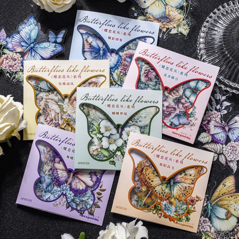 Bush Flying Sticker Butterfly Bush Collection Sticker Pack - Fun Paper Stickers – Paper ...