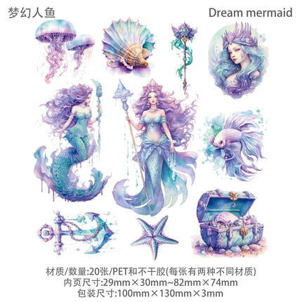 1056 Sticker Pack Mermaid Poseidon Series