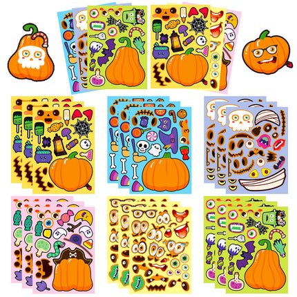 1207 6 pcs Halloween Pumpkin Puzzle Stickers