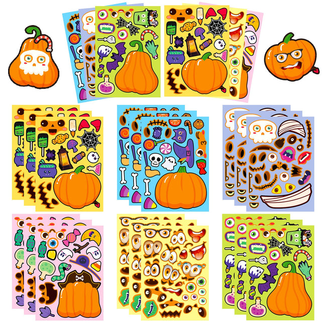 1207 6 pcs Halloween Pumpkin Puzzle Stickers