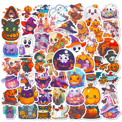 1193 Spooky Halloween Pumpkin Lights Spider Ghost Stickers