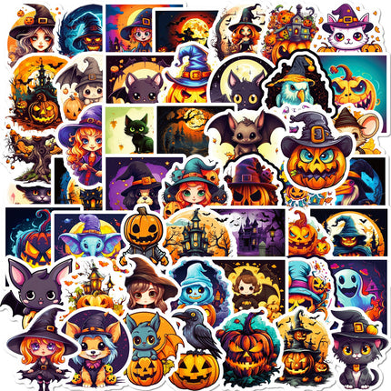 1214 50 Personalized Pumpkin Halloween Stickers