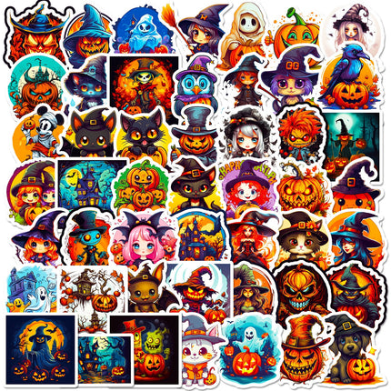 1213 Halloween Pumpkin Witch Stickers