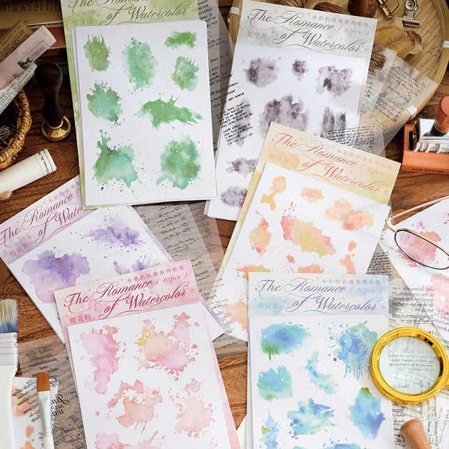 1177 PET Sticker Pack Watercolour Romance Collection