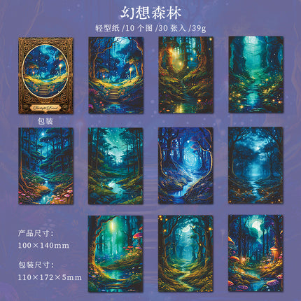 2005  Material Paper Starry Forest Series Retro Forest Fairy Tale Journal Decoration