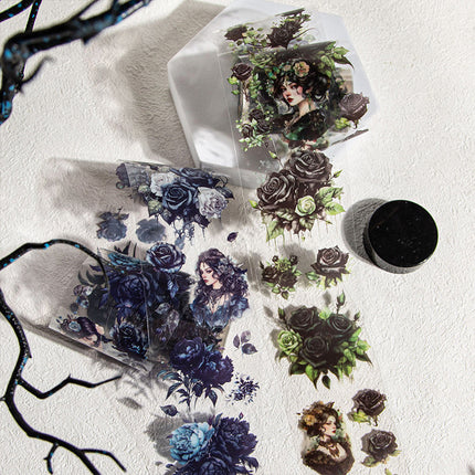3002 PET Tape, Gothic Garden Series, Floral-themed Hand Account