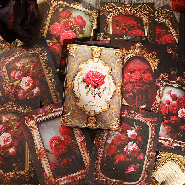 2006  Material Paper, Rose Engagement Series, Vintage Gothic Rose Hand Account Decoration