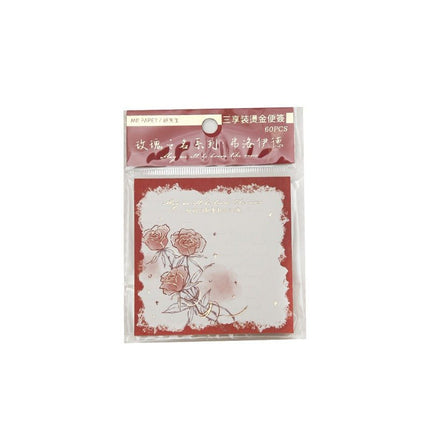 2065 Full-stamped trio of memo pads. The Name of the Rose. - Paper Whimsy Studio