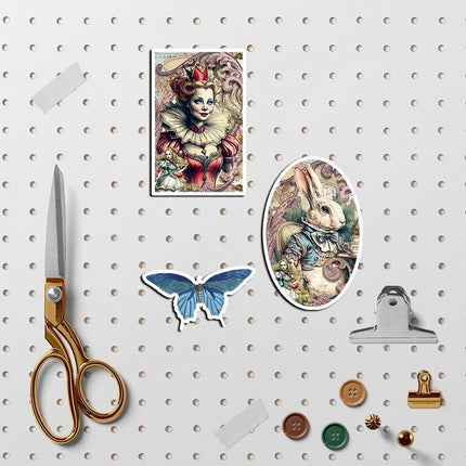 2086 Vintage Alice Theme Sticker Pack Material Paper - Paper Whimsy Studio