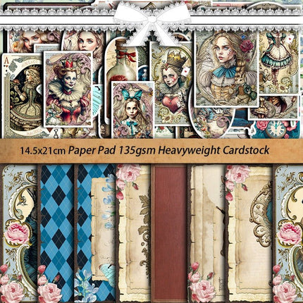 2086 Vintage Alice Theme Sticker Pack Material Paper - Paper Whimsy Studio