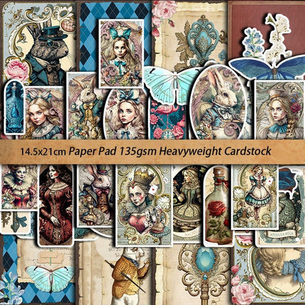 2086 Vintage Alice Theme Sticker Pack Material Paper - Paper Whimsy Studio